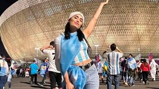 Lali Espósito en la final de Qatar 2022: cantó el himno de Argentina