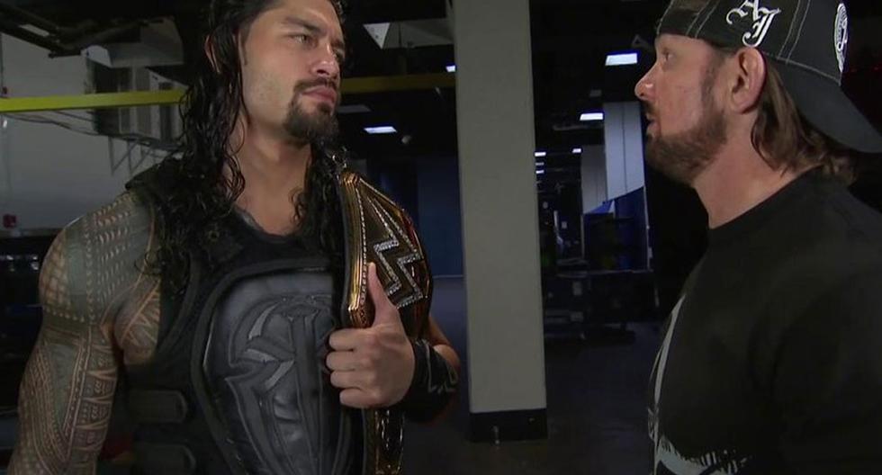 Roman Reigns y AJ Styles se cruzaron en backstage y ya están listos para disputar la lucha por el Título de WWE en Payback | Foto: WWE