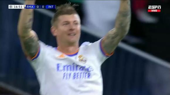 Gol de Kroos para el 1-0 de Real Madrid vs. Inter por Champions League | Video: ESPN.