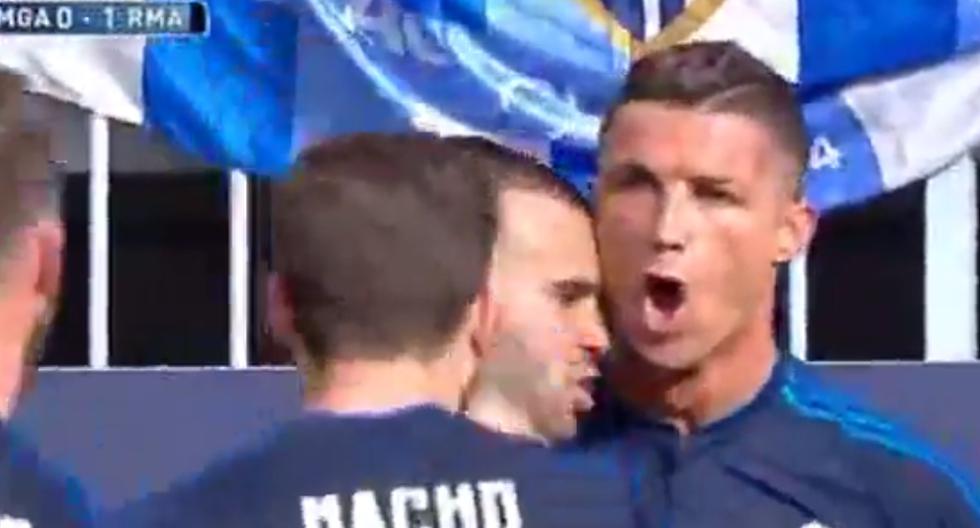 Cristiano Ronaldo apertura el marcador del partido Real Madrid vs Málaga. (Foto: Captura)
