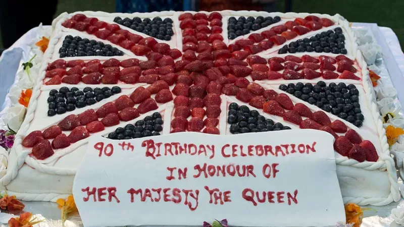 A cake to celebrate the queen's 90th birthday in April in New Delhi, India.  GETTY IMAGES