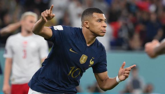 Kylian MBappé lleva tres goles en Qatar 2022 y es goleador junto a Enner Valencia. (Foto: AFP)