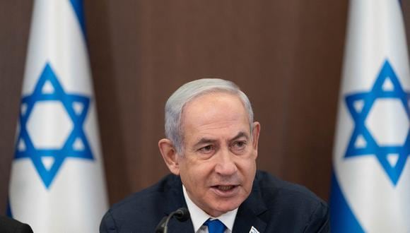 El primer ministro israelí, Benjamin Netanyahu, preside la reunión semanal del gabinete en Jerusalén el 10 de septiembre de 2023. (Foto de Ohad Zwigenberg / POOL / AFP)