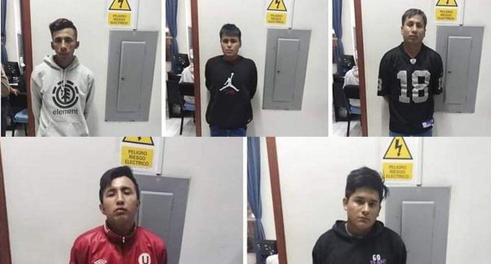 Joan Cabrera Córdova (22), Leonardo Josep Guevara Fernández (21), Jeyson Andrés Rebatta Escate (26), Germán Junior Gutiérrez Gutiérrez (22) e Iván Elvis Melgar Alarcón (28) permanecen detenidos. (GEC)