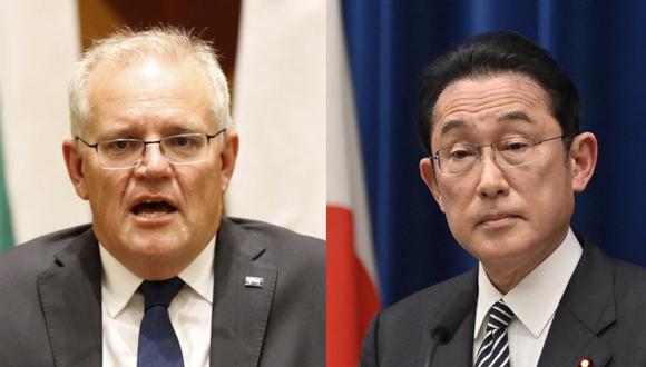 El primer ministro australiano, Scott Morrison, y el canciller japonés, Fumio Kishida, anunciaron sanciones contra Rusia tras las acciones en el este de Ucrania. (Foto: AFP)