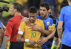 Brasil vs. Uruguay: Neymar casi se va a las manos pero Luis Suárez intervino
