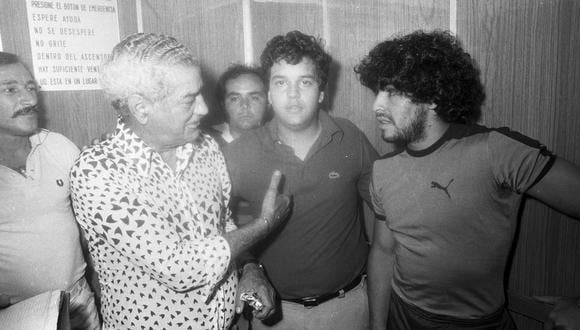 Micky de 16 años junto a Diego Armando Maradona (Foto: Archivo Histórico El Comercio)