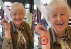 La felicidad de una abuela al hacerse su primer tatuaje a los 81 años