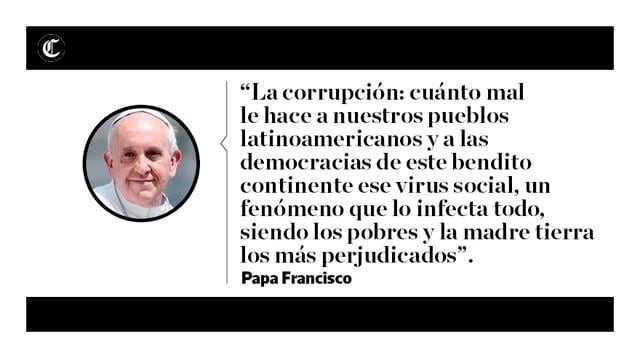 El Papa Francisco advirtió el domingo, en el cierre de su visita por Chile y Perú, que América Latina está inmersa en una profunda crisis de corrupción, con una política "muy enferma" en la mayoría de los países de la región. (Foto: El Comercio)