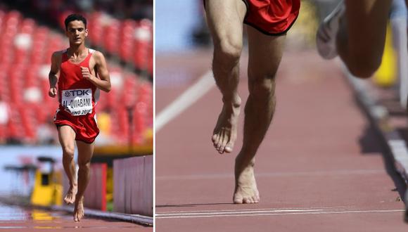 El atleta que corrió 5.000m del Mundial con los pies descalzos