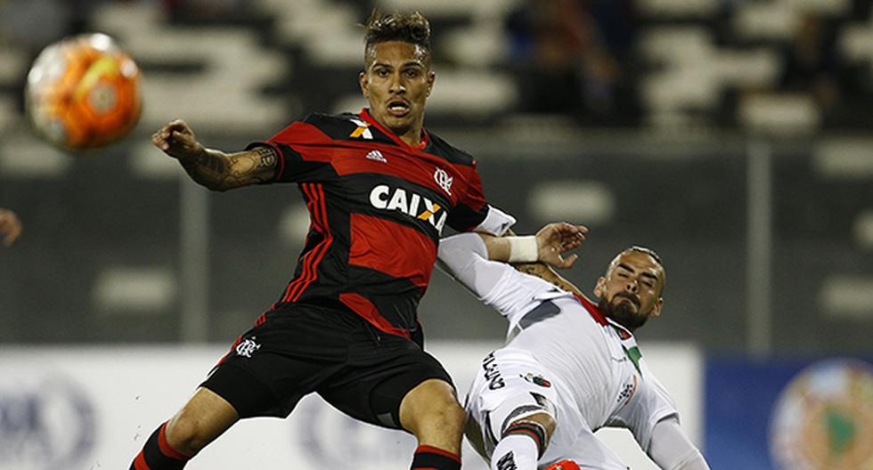 Con Paolo Guerrero todo el partido, Flamengo pudo vencer de visita 1-0 al Palestino de Chile, por la ida de los octavos de final de la Copa Sudamericana. (Foto: EFE)