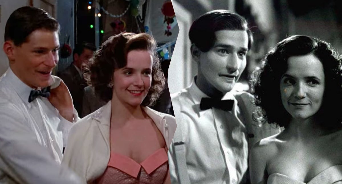 (Izquierda) Crispin Glover en "Volver al futuro 1" (Derecha) Jeffrey Weissman
en la misma escena recreada para la secuela de la cinta.