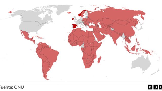 El mapa que muestra los países del mundo que reconocen al Estado palestino y los que no