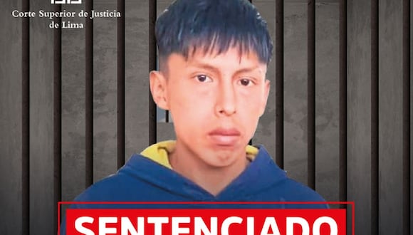 Wilder Edison Espinoza Huanhuayo, de 18 años, estará en prisión hasta agosto del 2041, por el robo agravado de un celular | Foto: Corte Superior de Justicia de Lima