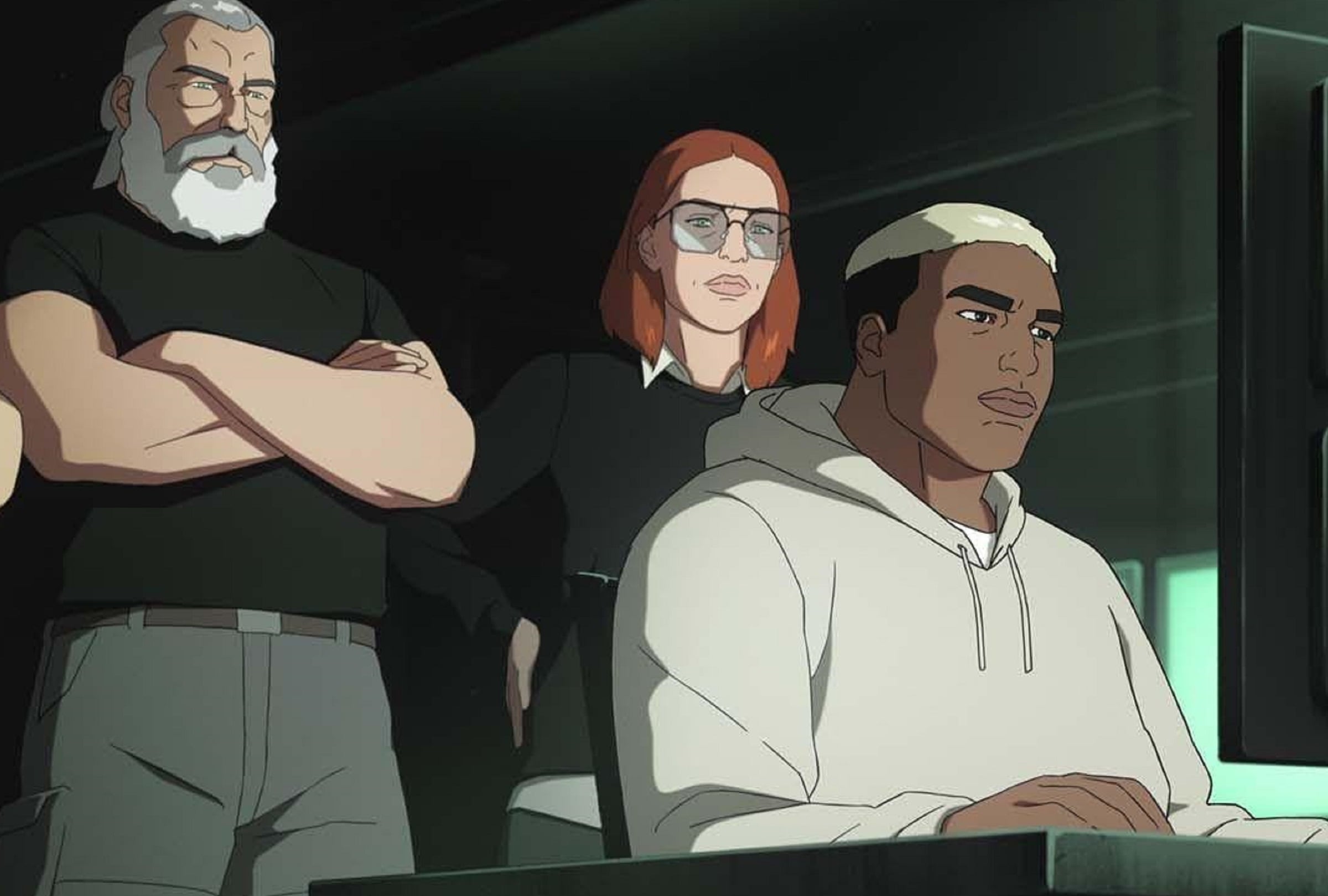 Sam Fisher, Grim y Thunder trabajando en equipo en la película animada de acción "Splinter Cell: Deathwatch" (Foto: Netflix)