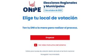 Elecciones Regionales y Municipales 2022: ¿Hasta cuándo se podrá elegir local de votación?