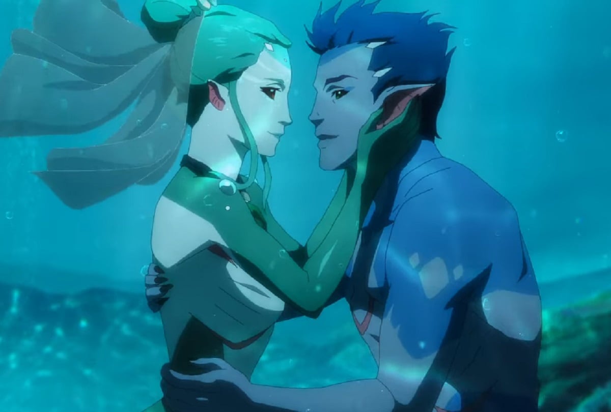 Agloval se convierte en sirena para estar con Sh'eenaz al final de la película animada "The Witcher: Sirens of the Deep" (Foto: Netflix)