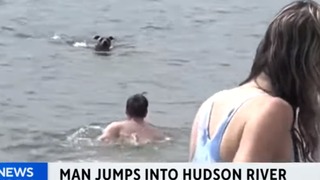 El hombre de Nueva Jersey que saltó al río Hudson para rescatar a un perro 