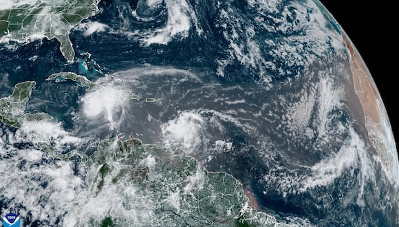 La localización del huracán Beryl en el Caribe, el 3 de julio de 2024. (Foto de EFE/NOAA-NHC)