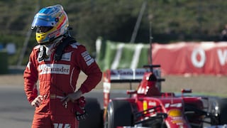 Fernando Alonso probó su nuevo Ferrari y se malogró