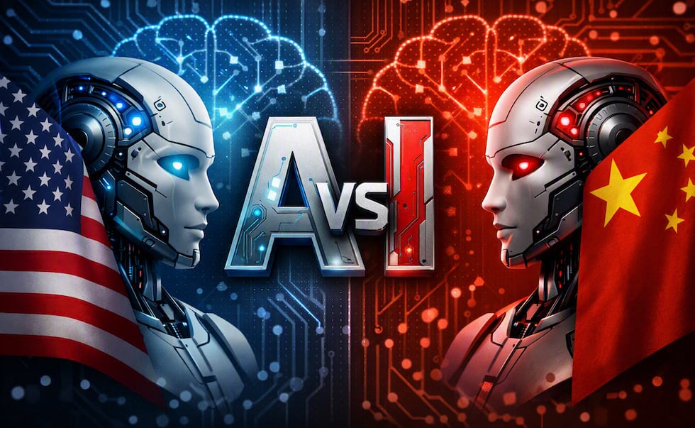 Estados Unidos y China mantienen una competencia por el mejor modelo de inteligencia artificial. (Foto: generada con IA)
