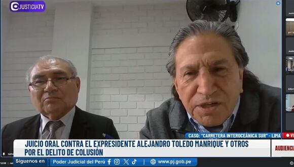 Alejandro Toledo no pudo participar en la audiencia por haber sido trasladado a un hospital. (Justicia TV)