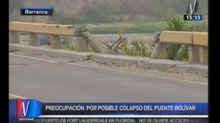 El Niño: preocupación por posible colapso de puente en Barranca