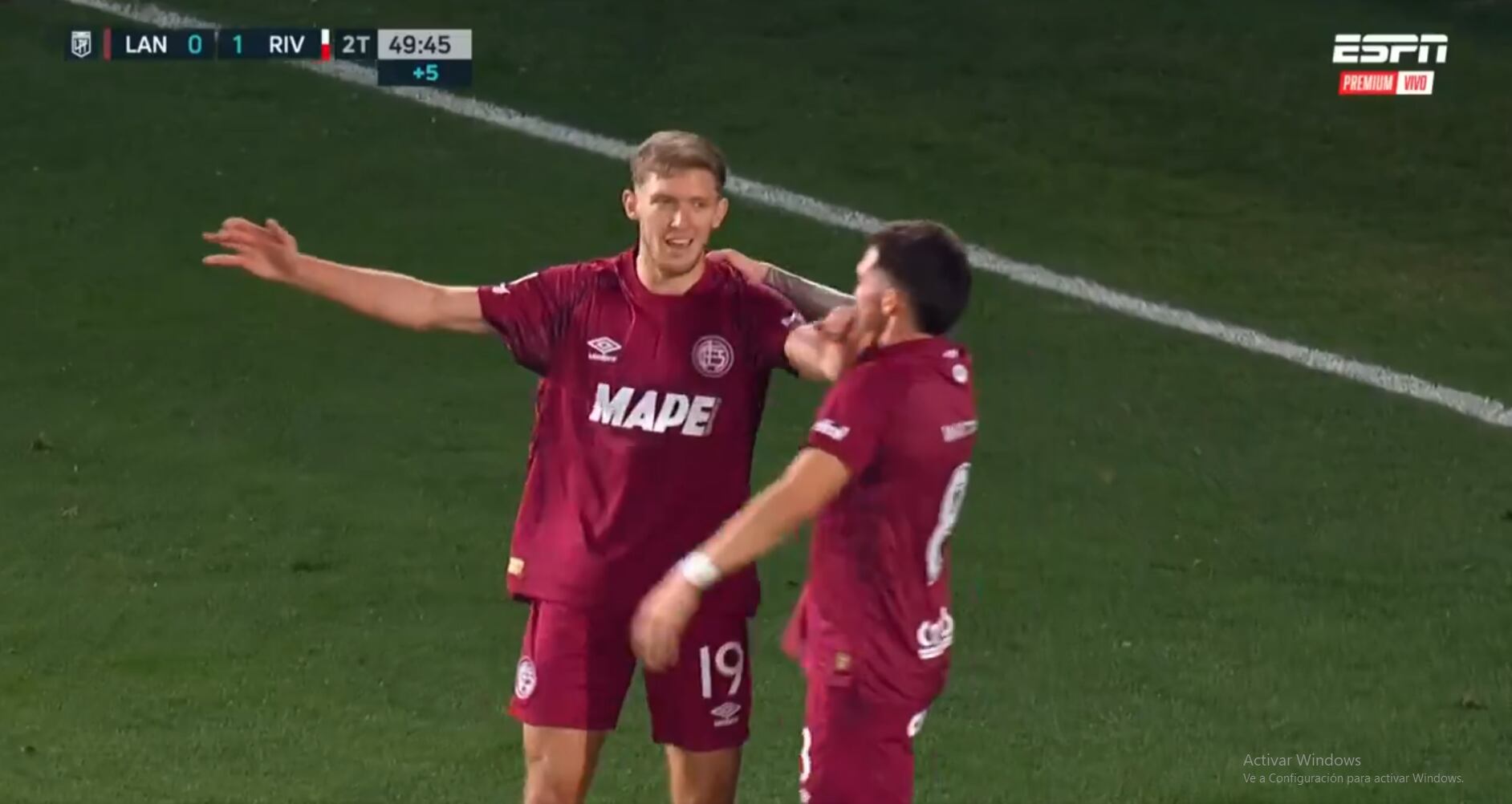 Rodrigo Castillo puso el empate final entre River Plate vs. Lanús por la fecha 6 del Torneo Clausura de la Liga Profesional Argentina. (Foto: ESPN Premium)