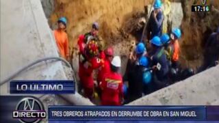 San Miguel: 3 obreros heridos tras derrumbe en colegio [VIDEO]
