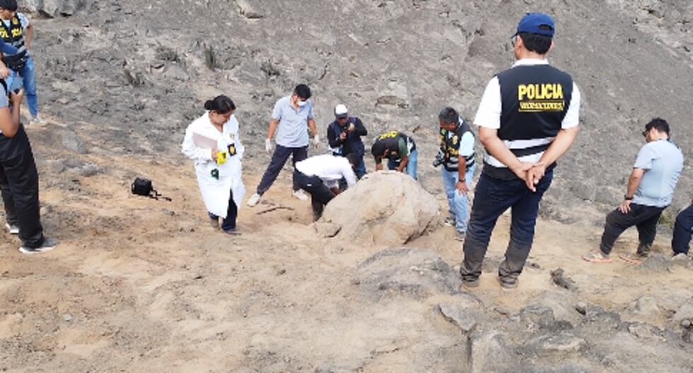 Los restos de tres hombres fueron hallados en el cerro Cuarzo de La Molina. 
Foto: Captura de video PNP