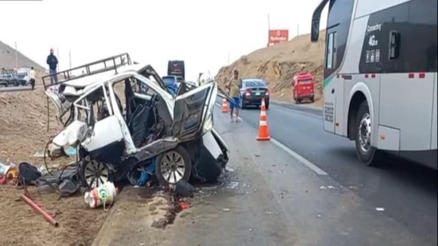 Huacho: choque bus interprovincial contra auto deja cinco personas fallecidas