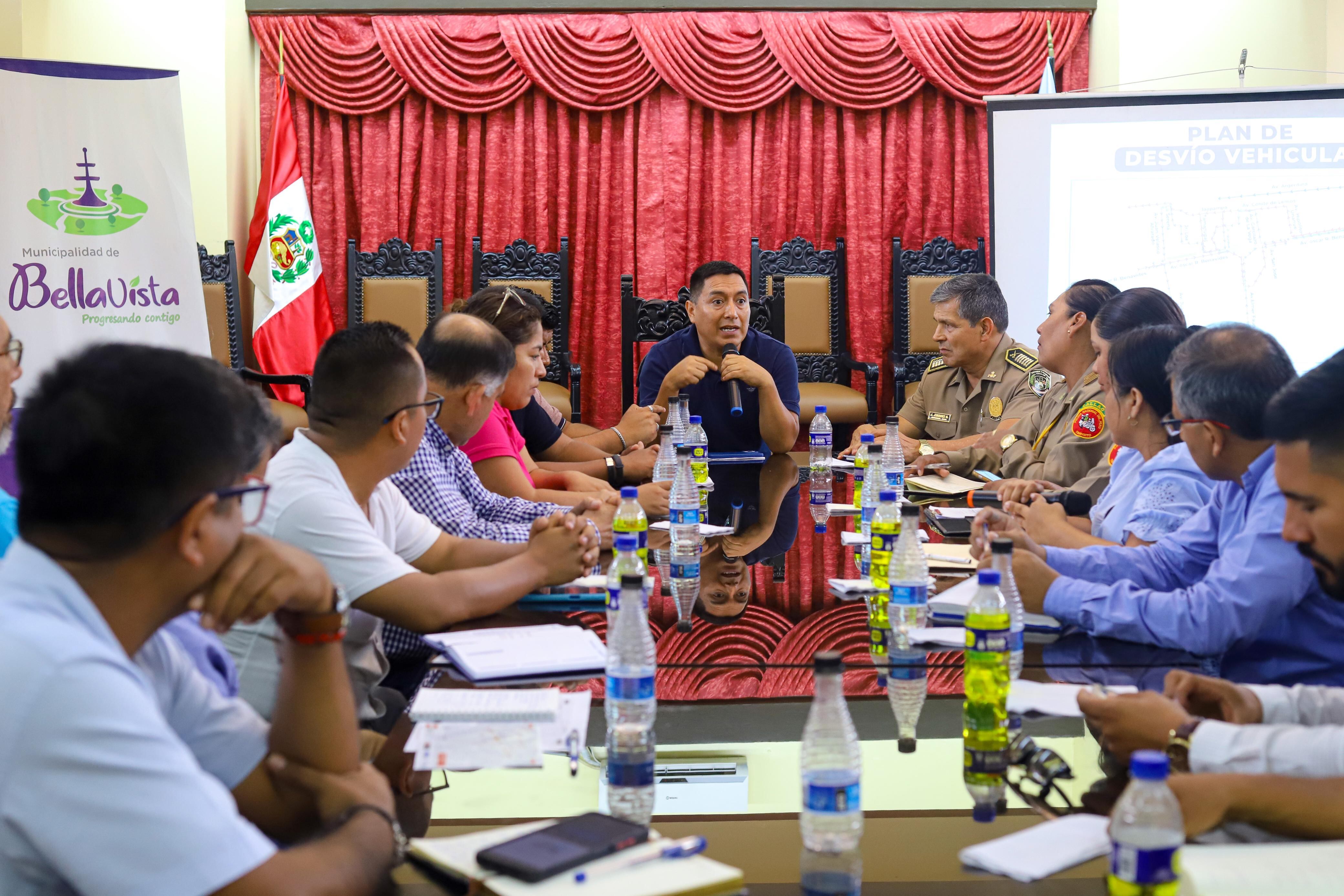 La reunión entre autoridades se llevó a cabo en la sede municipal de Bellavista. Foto: Municipalidad de Bellavista.