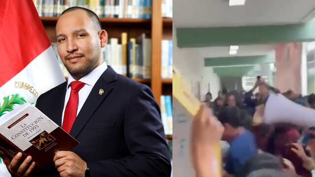 Estudiantes expulsan a congresista Alejandro Muñante de Universidad San Marcos | VIDEO  