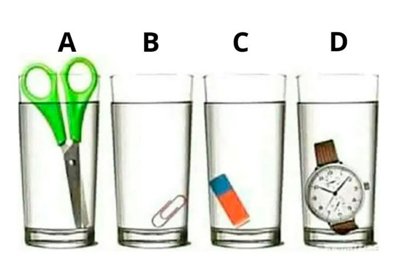 ACERTIJO VISUAL | Mira con atención la imagen de los cuatro vasos de agua y dime cuál está más lleno. (Foto: Genial.Guru)