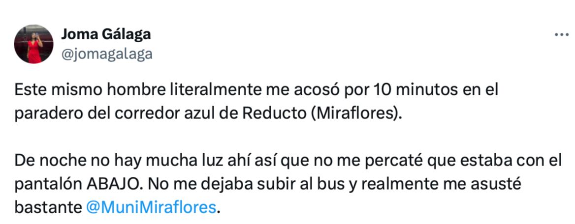 Denuncia en X. Foto: Joma Gálaga