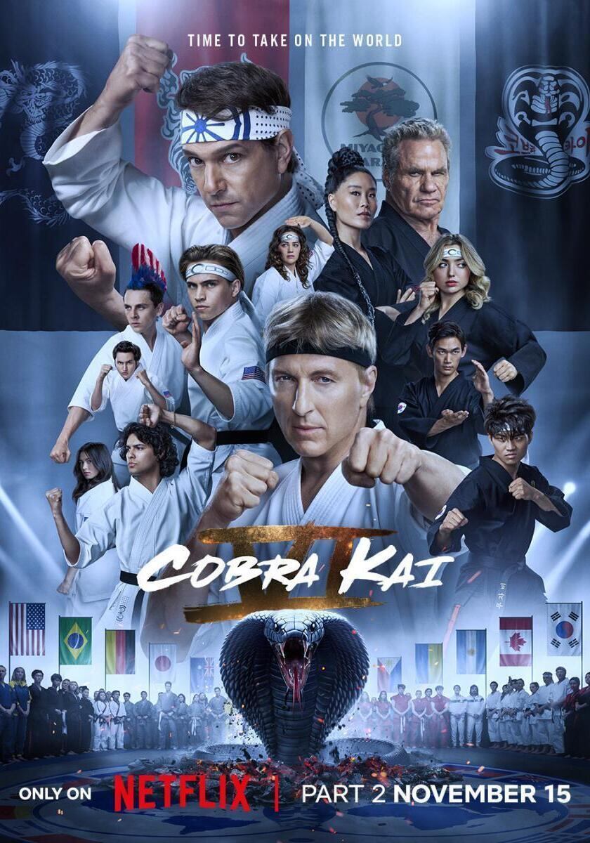 El póster de la Parte 2 de la Temporada 6 de "Cobra Kai", serie estadounidense muy popular en el streaming (Foto: Netflix)