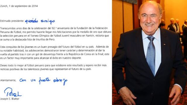 Blatter envió carta a la selección Sub 15 por el oro olímpico