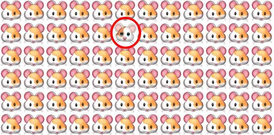 RETO VISUAL | El extraño emoji del ratón se ve al medio de la segunda fila.