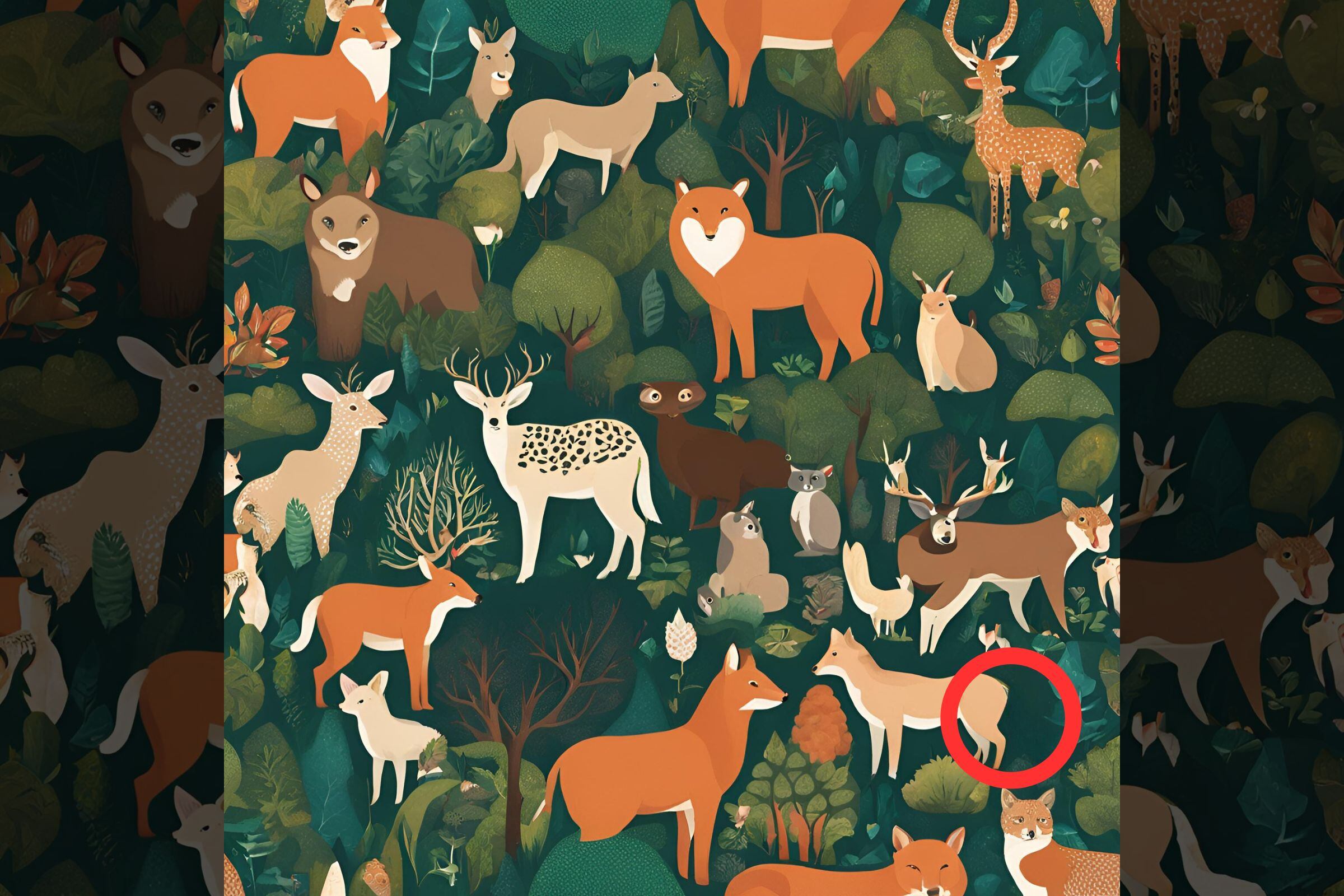 Reto visual: Si te fijaste bien en la imagen, uno de los zorros no tenía su cola. (Crédito: Mag)