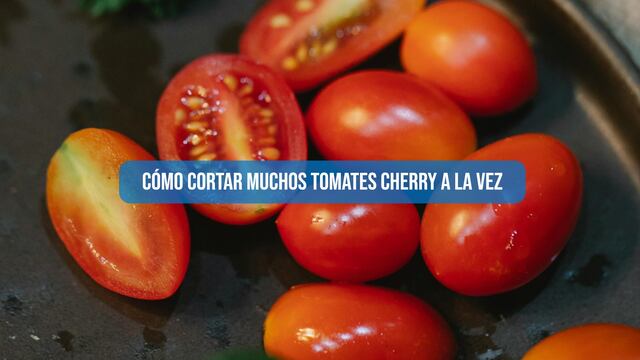 Así de fácil puedes cortar muchos tomates cherry a la vez