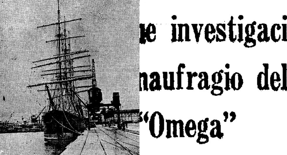 A la izquierda, una imagen del buque velero "Omega", anclado en el puerto del Callao, meses antes de su hundimiento. La noticia del naufragio en junio de 1958 causó pesar en el público chalaco. (Foto-titular: Archivo Histórico de El Comercio).