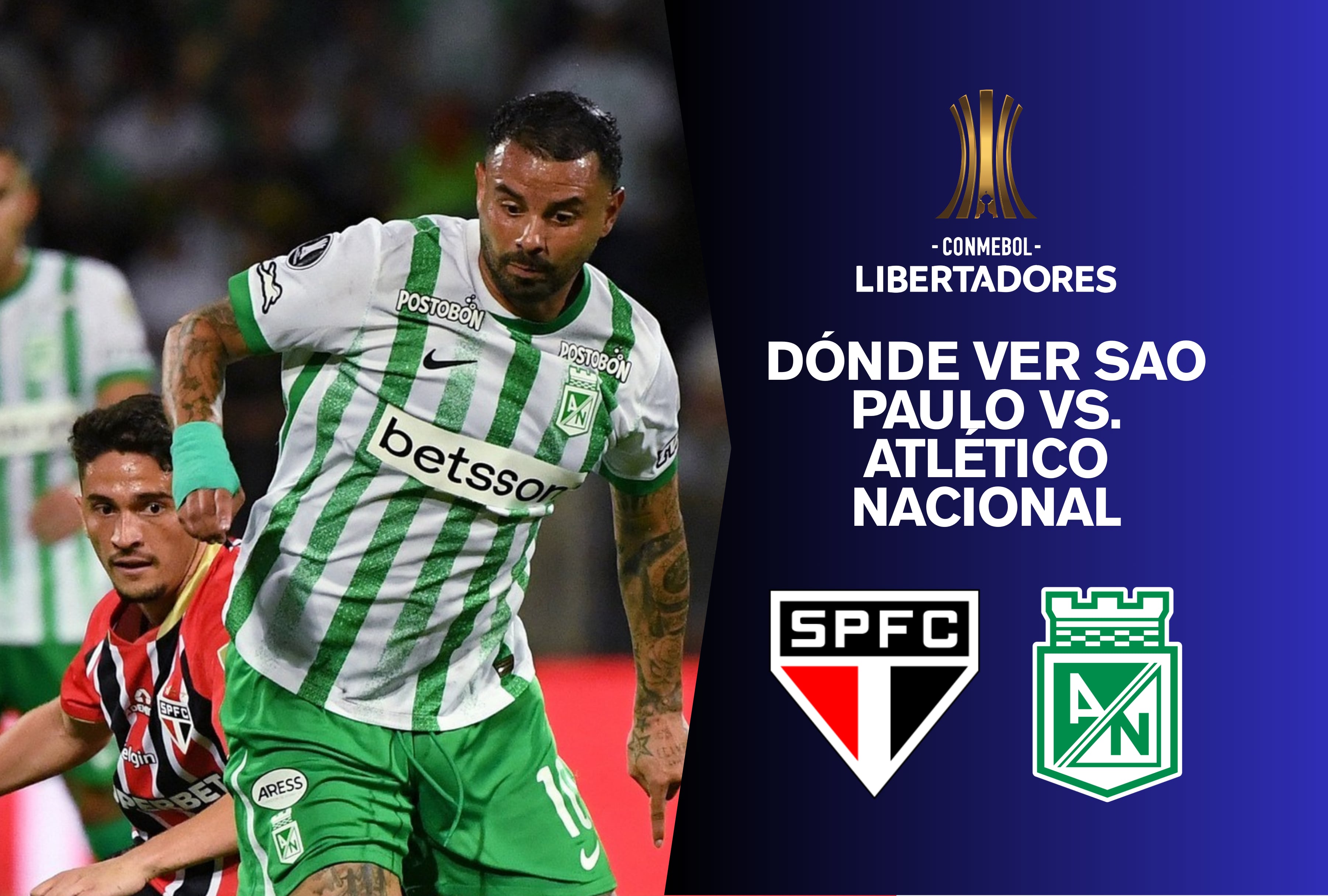 São Paulo y Atlético Nacional se enfrentan en la Copa Libertadores 2025. Descubre dónde ver el partido por TV y qué opciones de streaming online están disponibles para seguir este emocionante encuentro. | Crédito: @libertadores / Instagram / Composición Mag