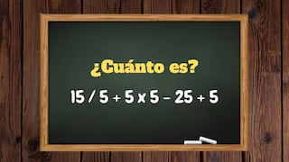 Comprueba si te concentras correctamente: ¿Cuánto es 15 / 5 + 5 x 5 - 25 + 5?