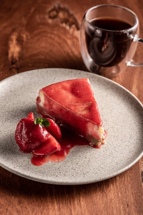 Cheesecake de fresa.