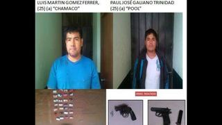 Policía detuvo a dos delincuentes tras balacera en Huacho