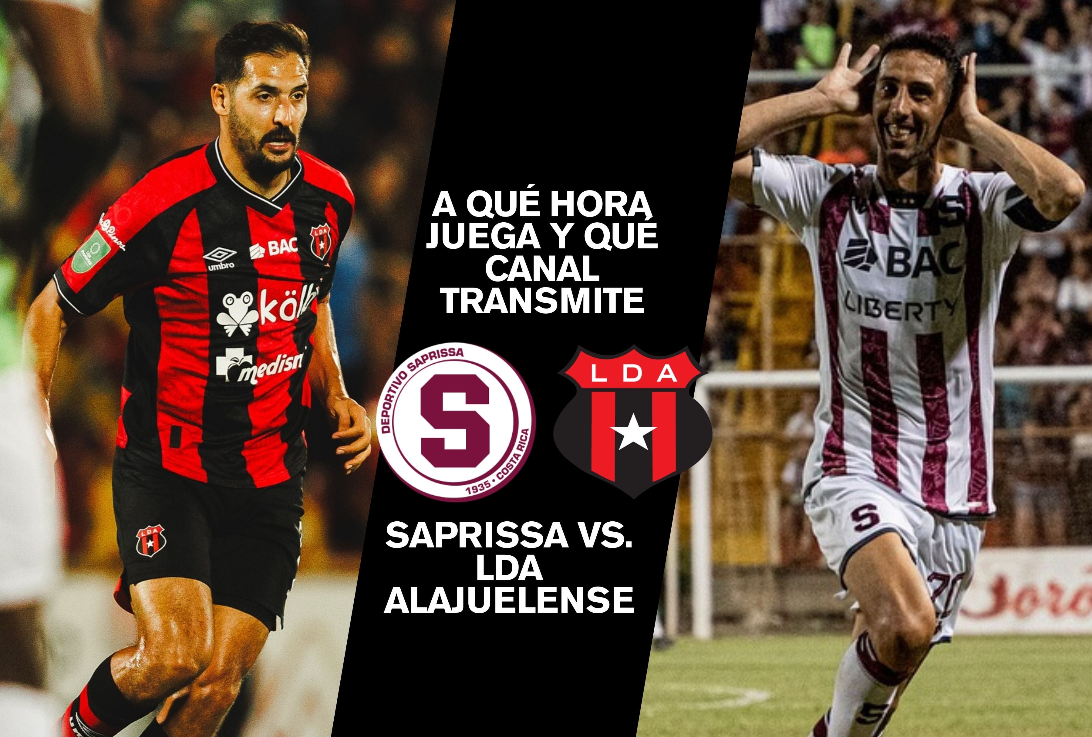 El Clásico de Costa Rica 2025 se vive al máximo. Revisa aquí la hora del partido Saprissa vs. Alajuelense y qué canal lo transmite en directo. | Crédito: Deportivo Saprissa / Lida Deportiva Alajuelense / Facebook / Composición Mag