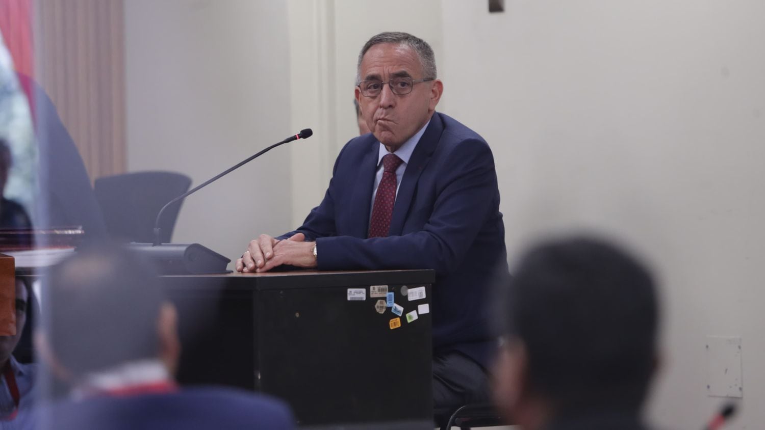 Walter Córdova Alemán, excomandante general del Ejércitoo, declara como testigo en el juicio de Pedro Castillo por el golpe de estado. Foto: GEC / Alessandro Currarino