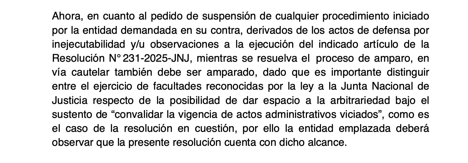 Delia Espinoza, fallo cautelar