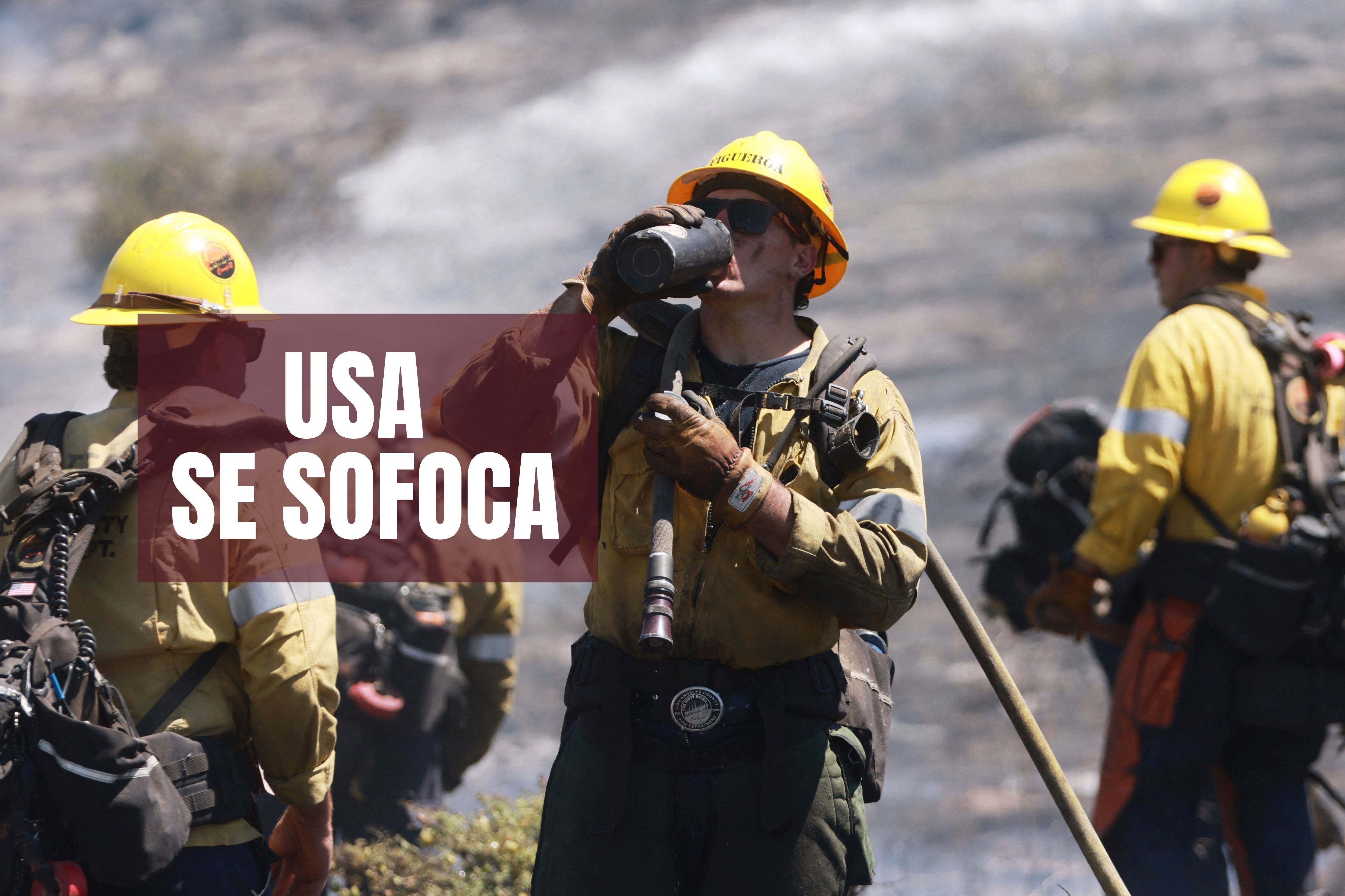 Pese a que el verano todavía no llega, las altas temperaturas se hacen sentir en algunos estados de USA. La NWS lanza alerta sobre la ola de calor en California, Nevada y Arizona. En la foto, un bombero refrescándose. (Foto: David SWANSON / AFP)