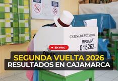 Resultados de segunda vuelta Elecciones 2026 en Cajamarca según conteo de ONPE